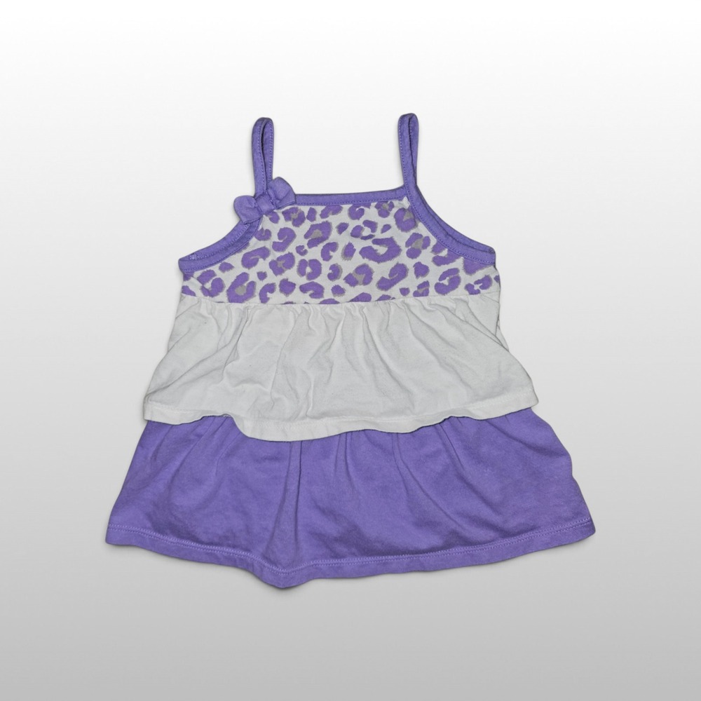 Toddler Girls Jumping Beans Cami Tiered Ruffle Leopard Purple 2T Sleeveless Top